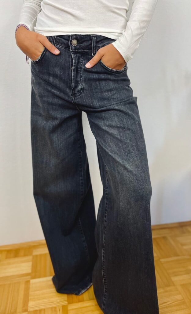 Jeans Wide Leg Grau 